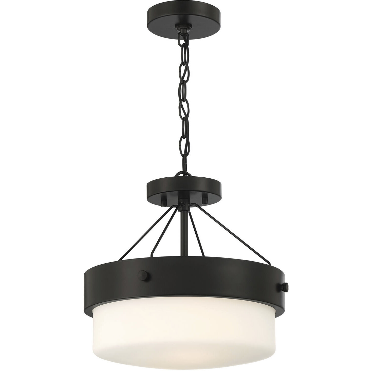 Oak Street 2 Light 13 inch Flat Black Convertible Semi Flush Ceiling Light